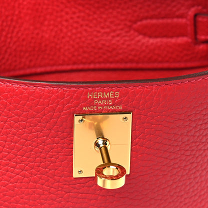 Hermes Taurillon Clemence Kelly Ado Backpack Rouge Casaque 6 of 10