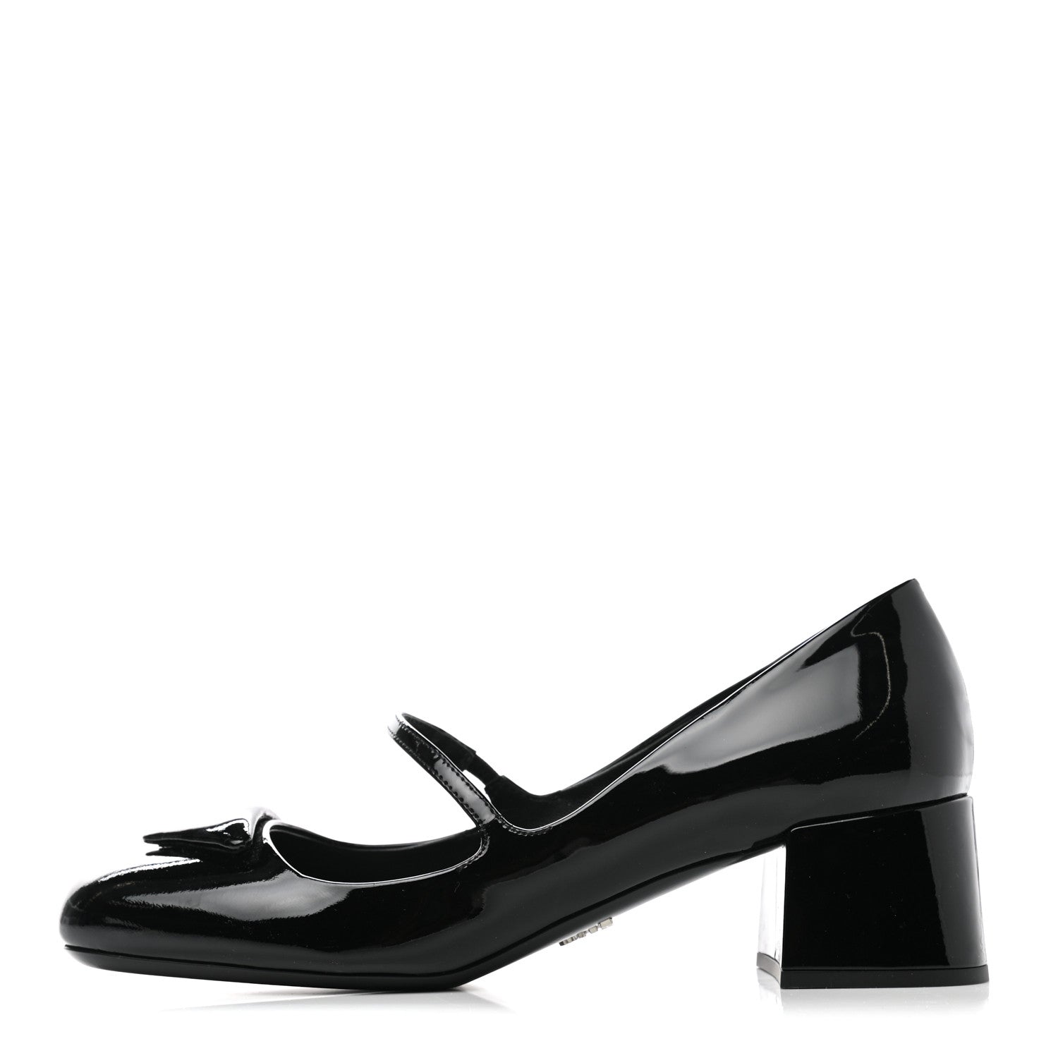 Prada Patent Logo Mary Jane 45mm Pumps 38 Black 1 of 7