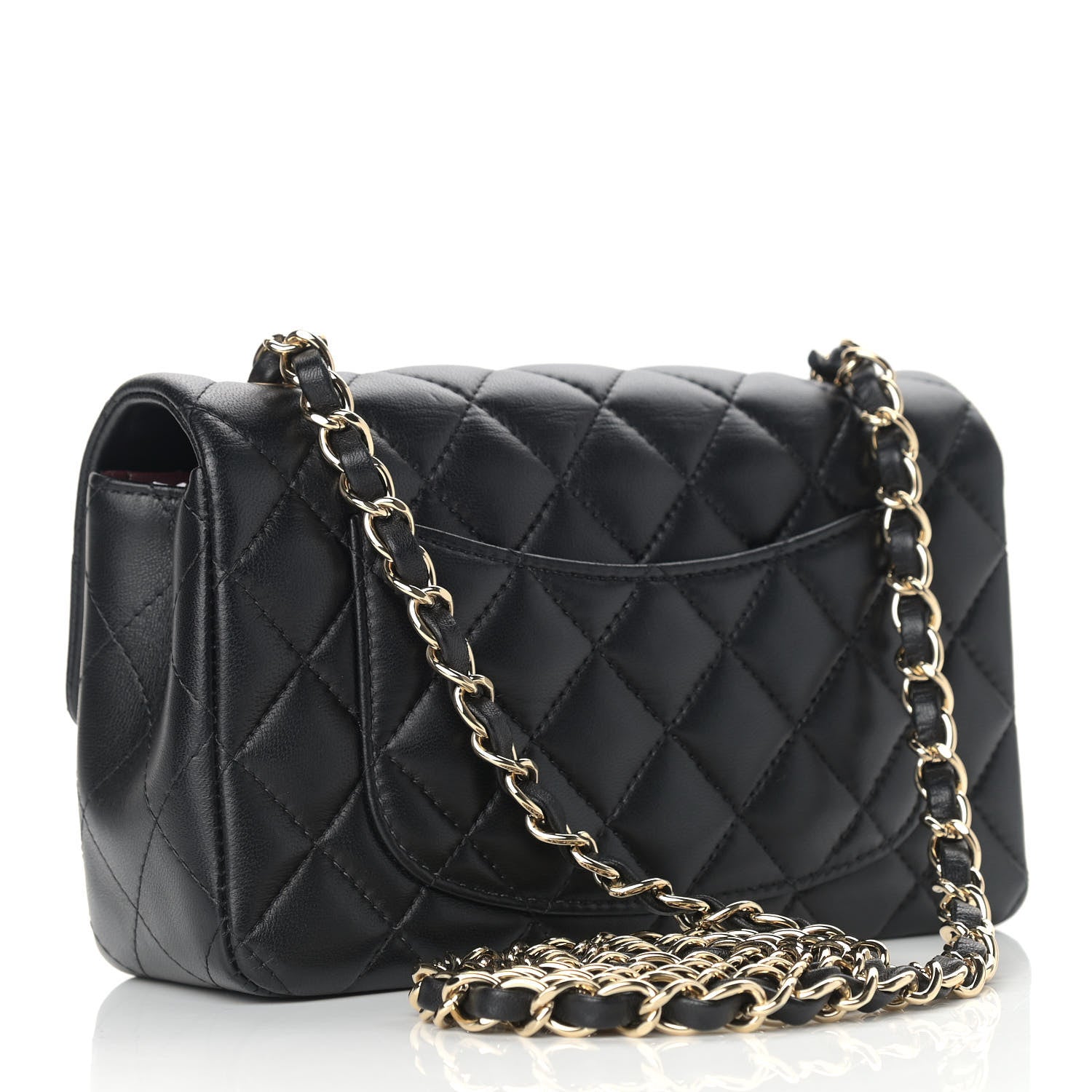 Chanel Lambskin Quilted Mini Rectangular Flap Black 3 of 9
