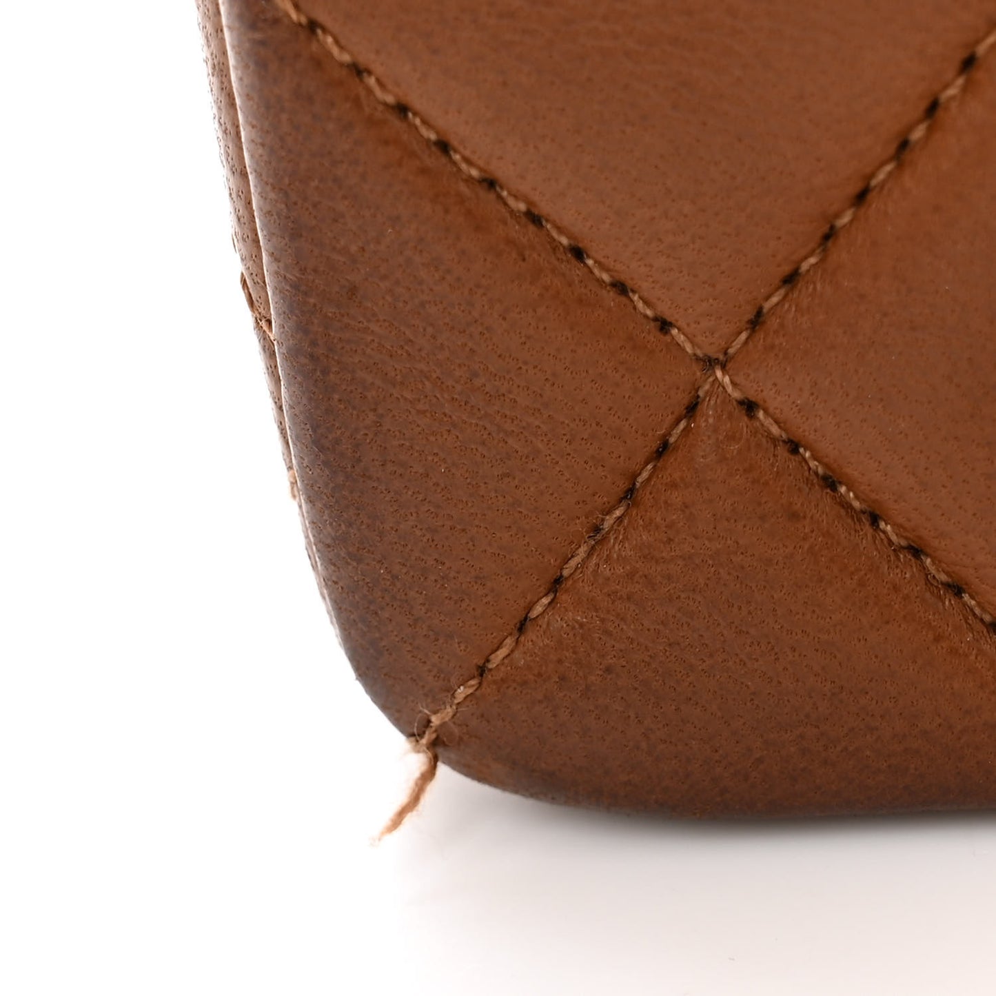 Lambskin Quilted Small Single Flap Brown