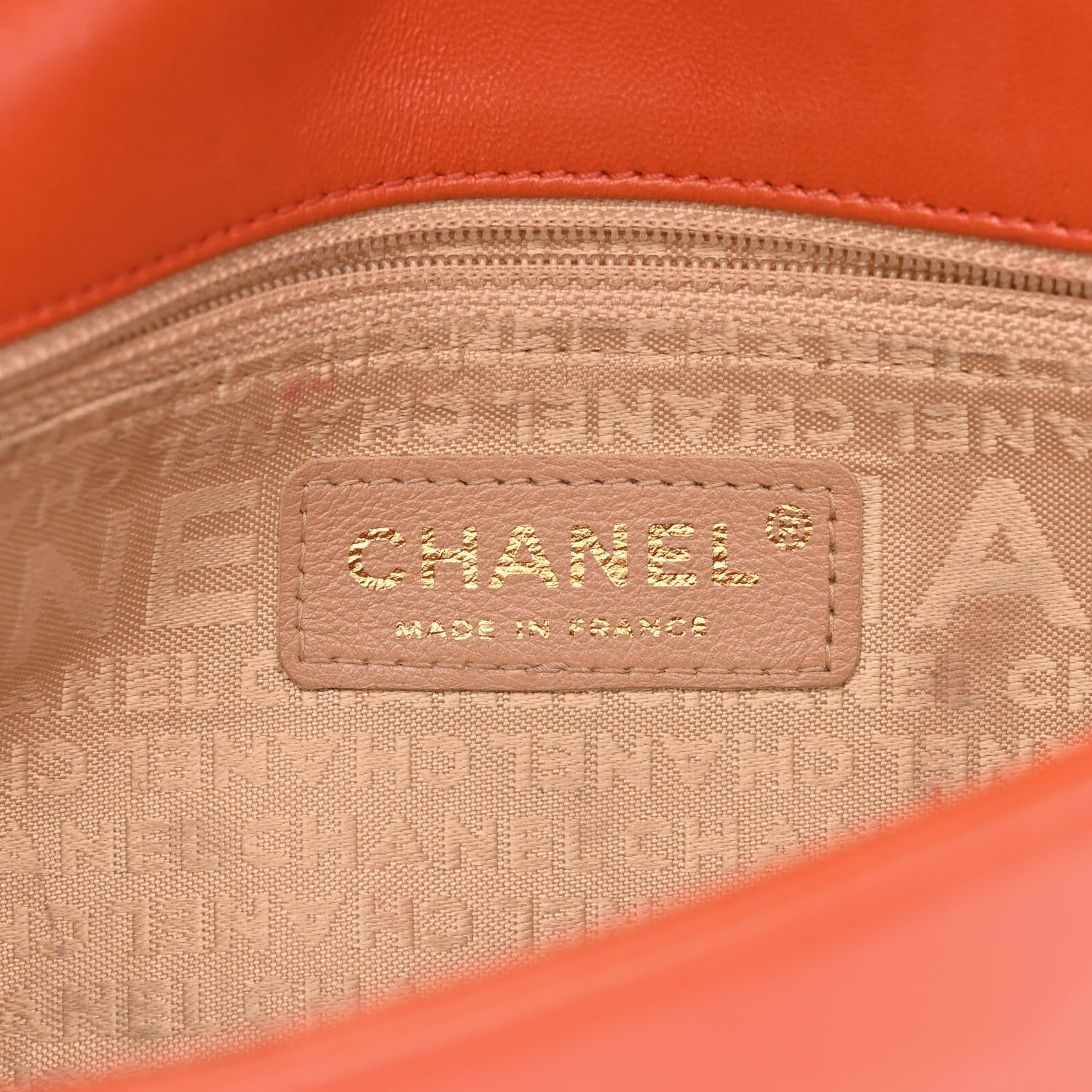 Chanel Lambskin Quilted CC Chocolate Bar Flap Orange 5 of 16