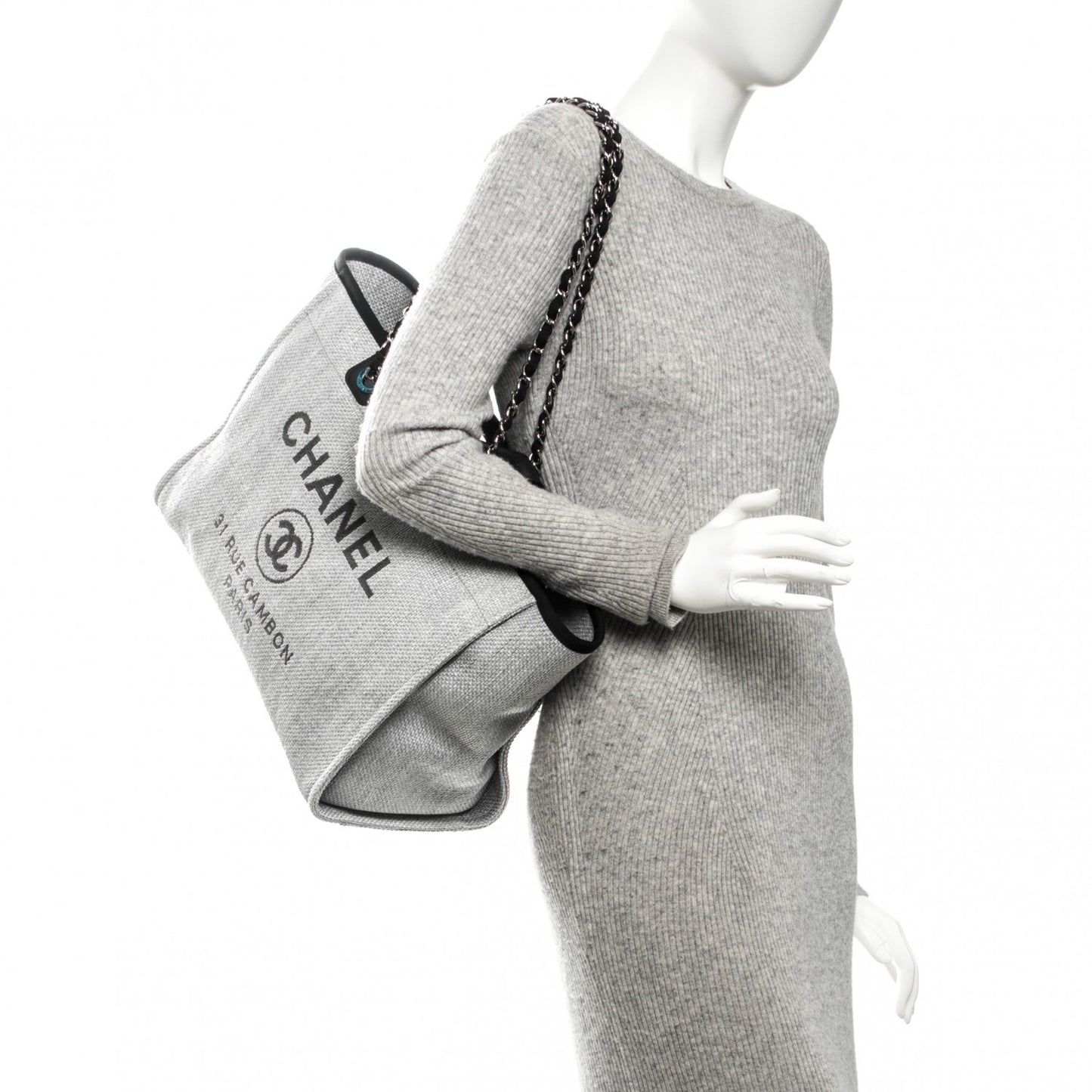 Canvas Large Deauville Tote Grey