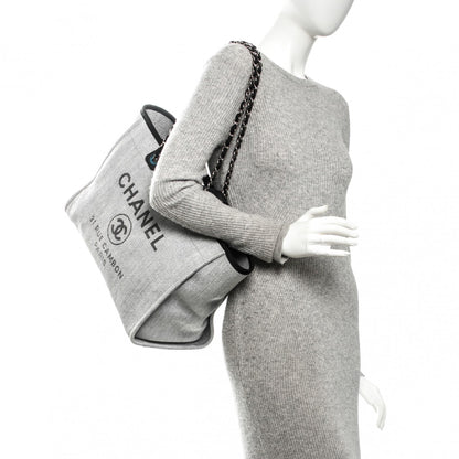 Chanel Canvas Large Deauville Tote Grey 2 of 7