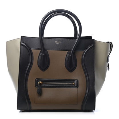 Celine Satin Calfskin Mini Tri-Color Luggage Dark Grey 1 of 5