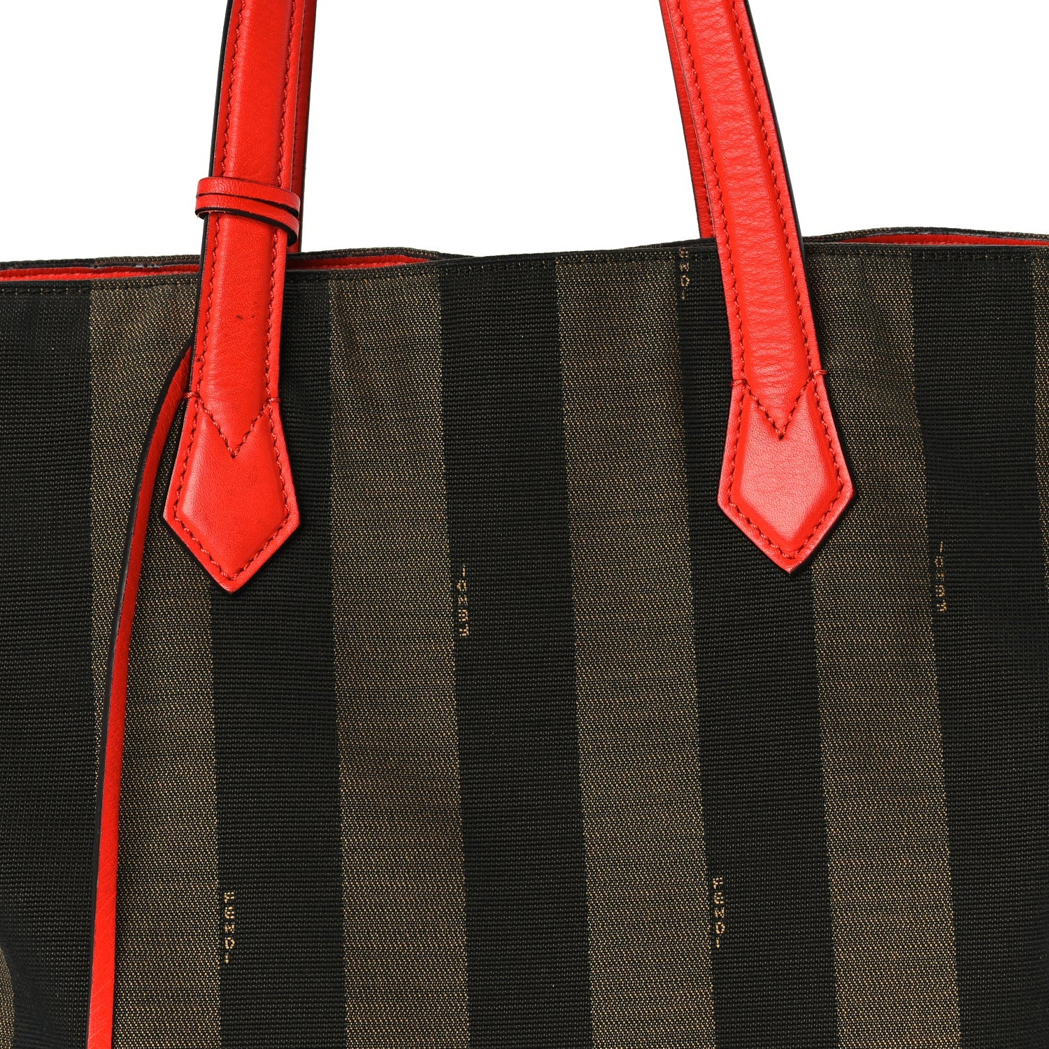 Fendi Pequin Vitello All In Shopper Tote Tobacco Papavero 6 of 8