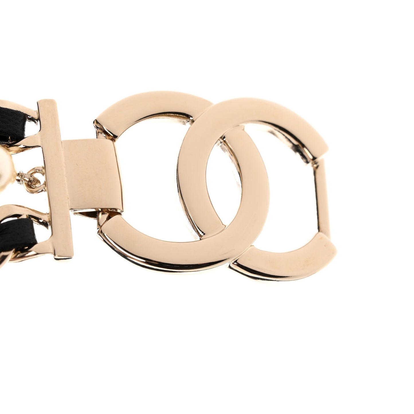 Lambskin CC Pearl Chain Belt Black 85 34