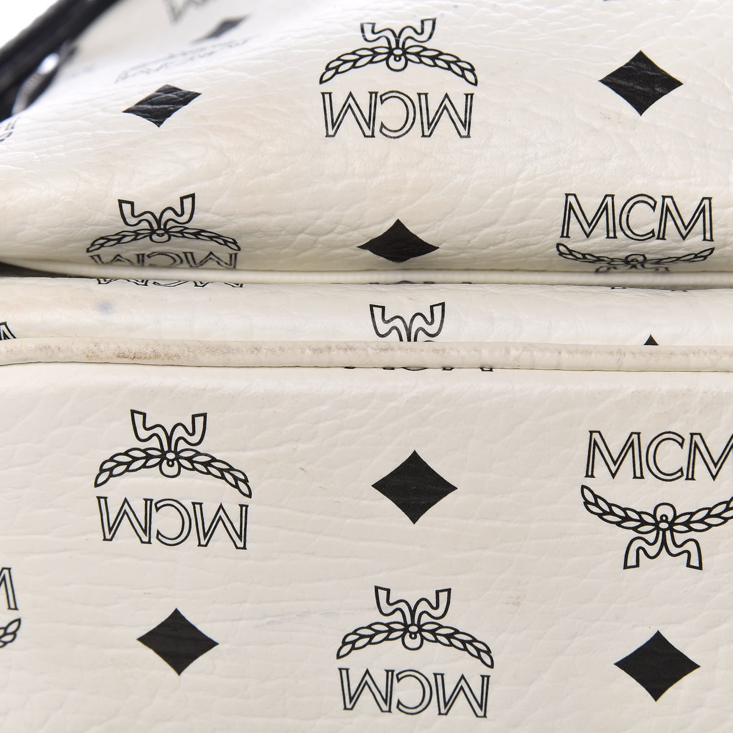 MCM Visetos Studded Medium Dual Stark Backpack White 18 of 32