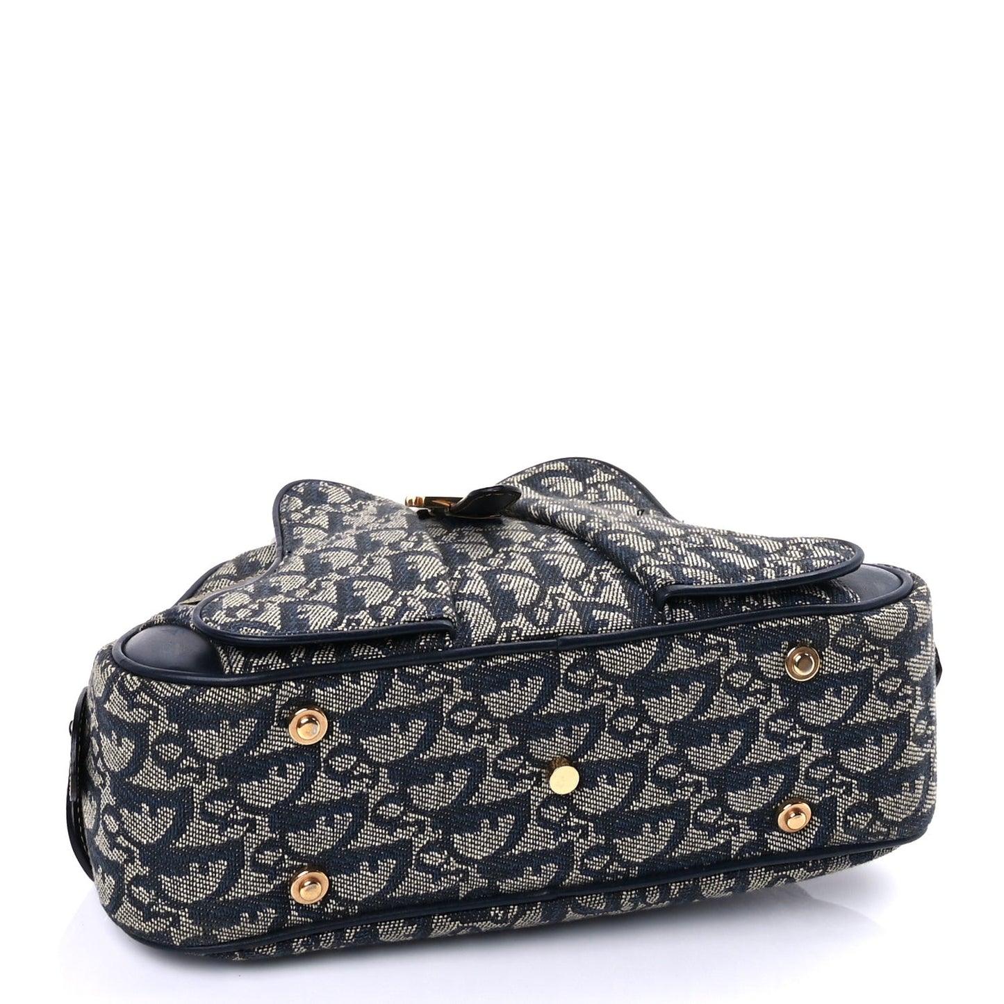 Monogram Mini Saddle Bowler Navy Blue