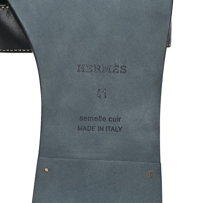 Hermes Box Calfskin Oran Sandals 41 Black 7 of 7