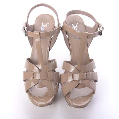Saint Laurent Patent Tribute 75 Platform Sandals 38 Nude 6 of 10