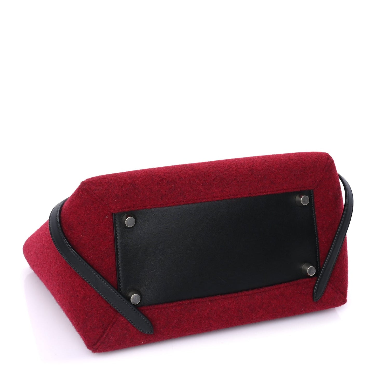 Felt Smooth Calfskin Mini Belt Bag Red