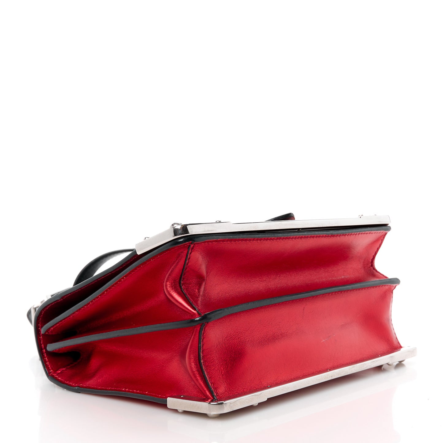 City Calf Saffiano Cahier Bag Rosso Mordore Black