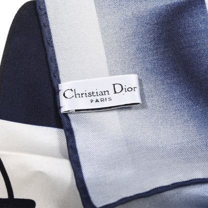 Christian Dior Silk CD Square Scarf Navy White 5 of 5