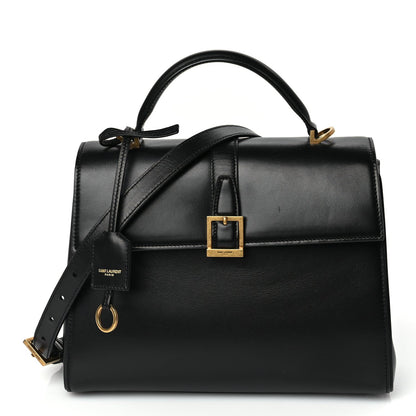 Saint Laurent Shiny Calfskin Le Fermoir Top Handle Bag Black 1 of 8