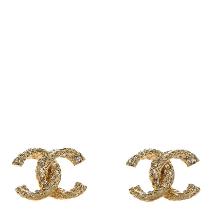 Chanel Crystal CC Earrings Gold 1 of 4