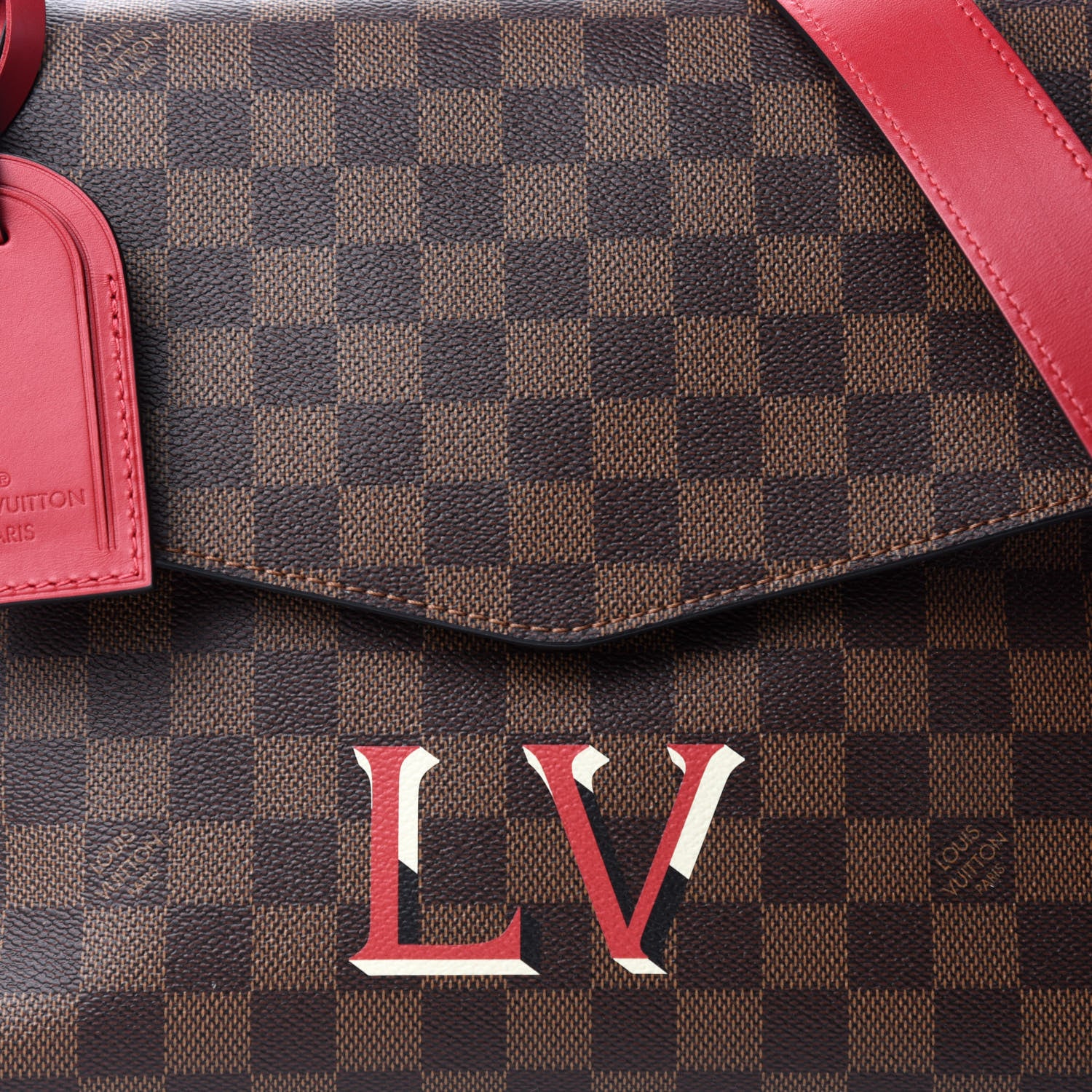Louis Vuitton Damier Ebene Beaubourg MM Scarlet 10 of 10