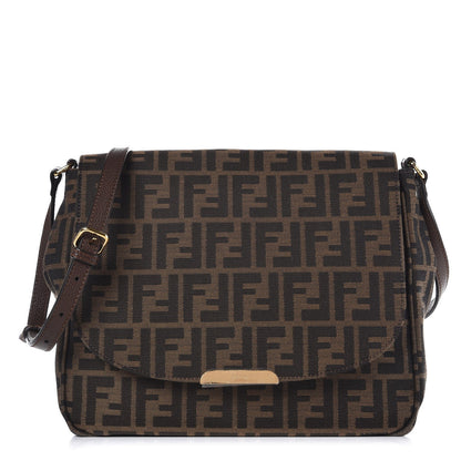 Fendi Zucca Vitello Artic Messenger Bag Tobacco Castagna 1 of 7