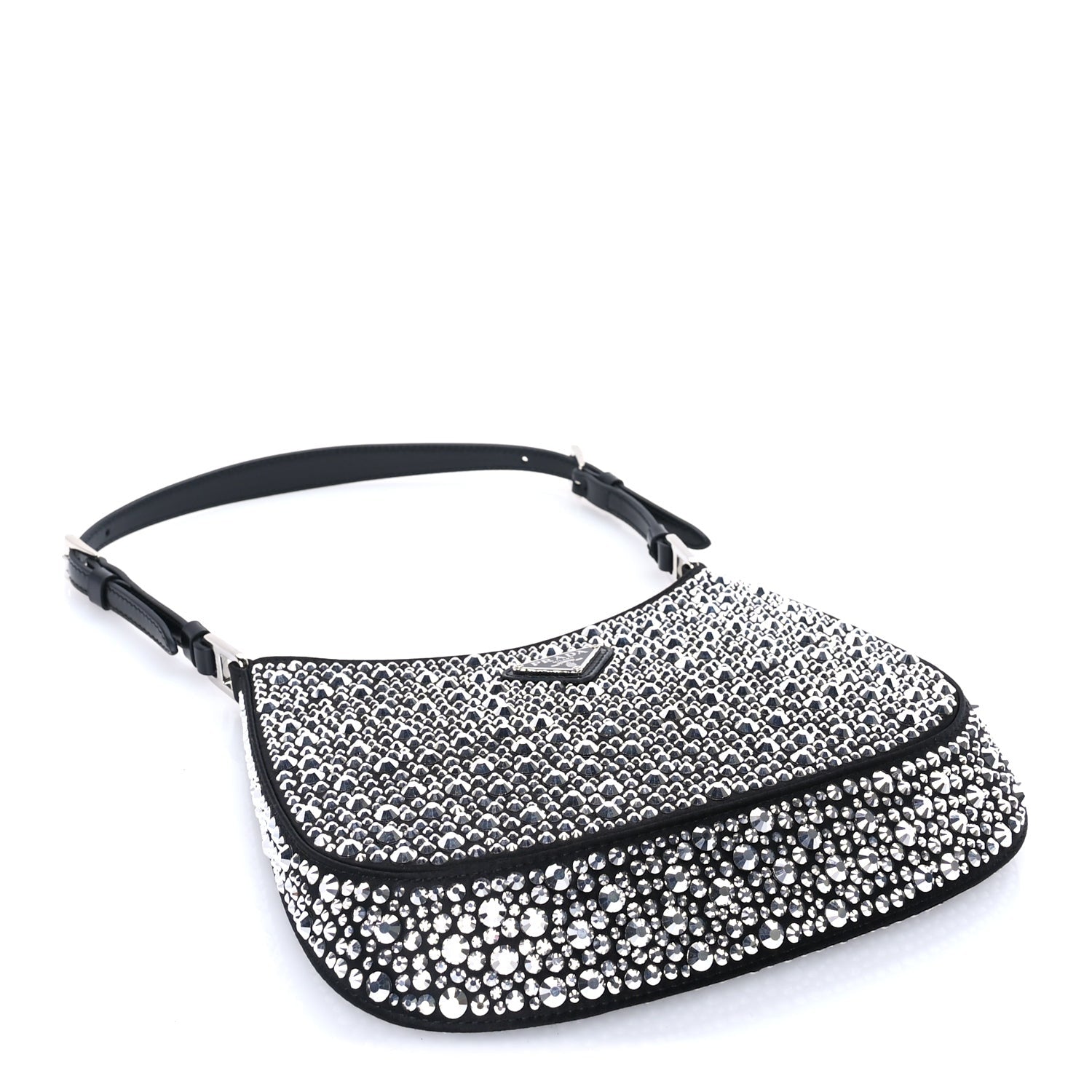 Prada Satin Crystal Cleo Adjustable Strap Shoulder Bag  Metal 3 of 7