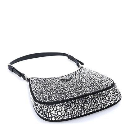 Prada Satin Crystal Cleo Adjustable Strap Shoulder Bag  Metal 3 of 7