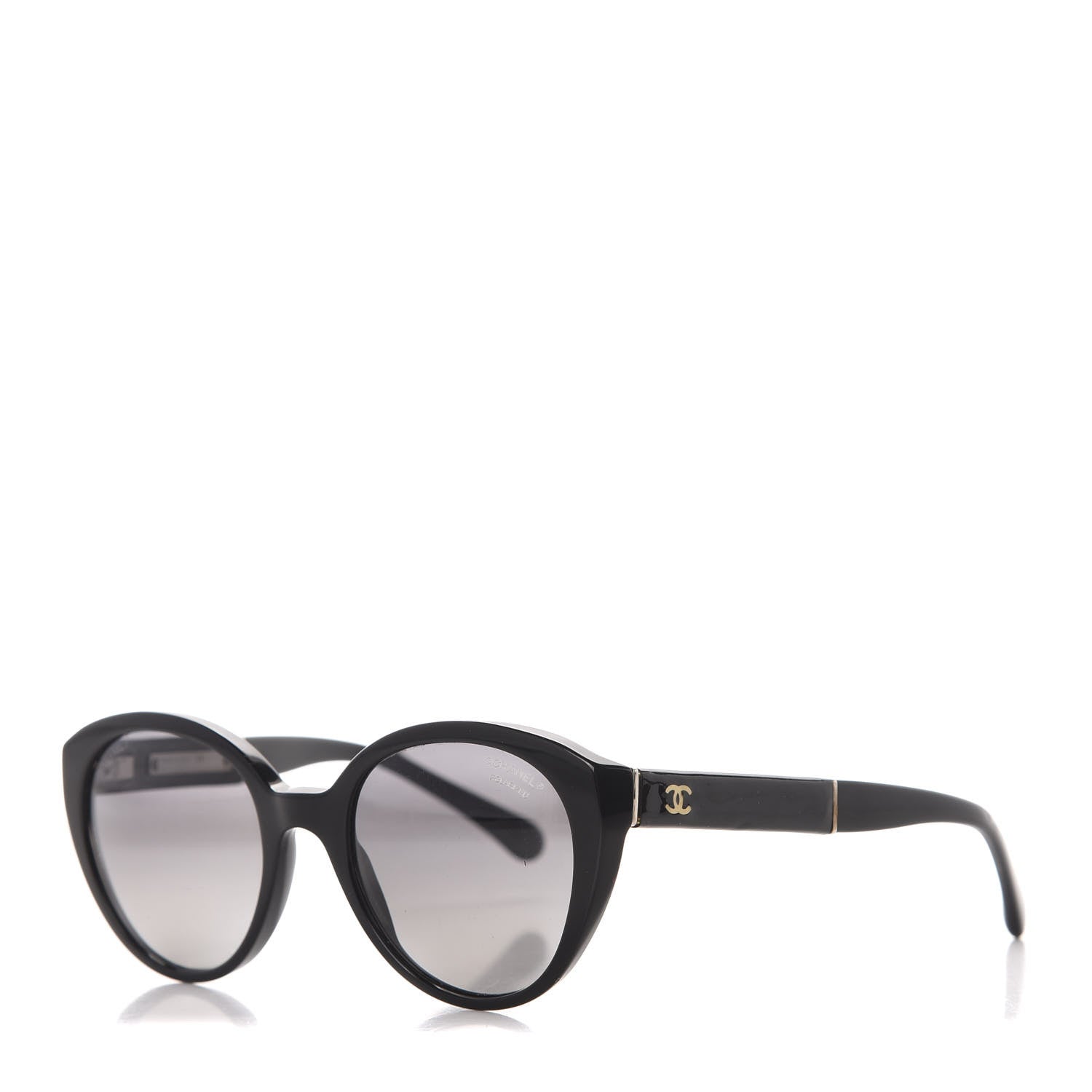 Chanel Polarized Round CC Sunglasses Black 1 of 8