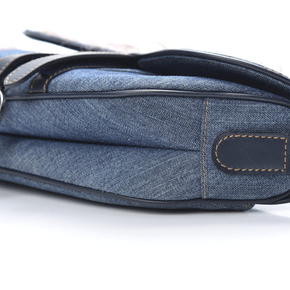 Christian Dior Denim Embroidered Saddle Bag Blue Multi 10 of 10