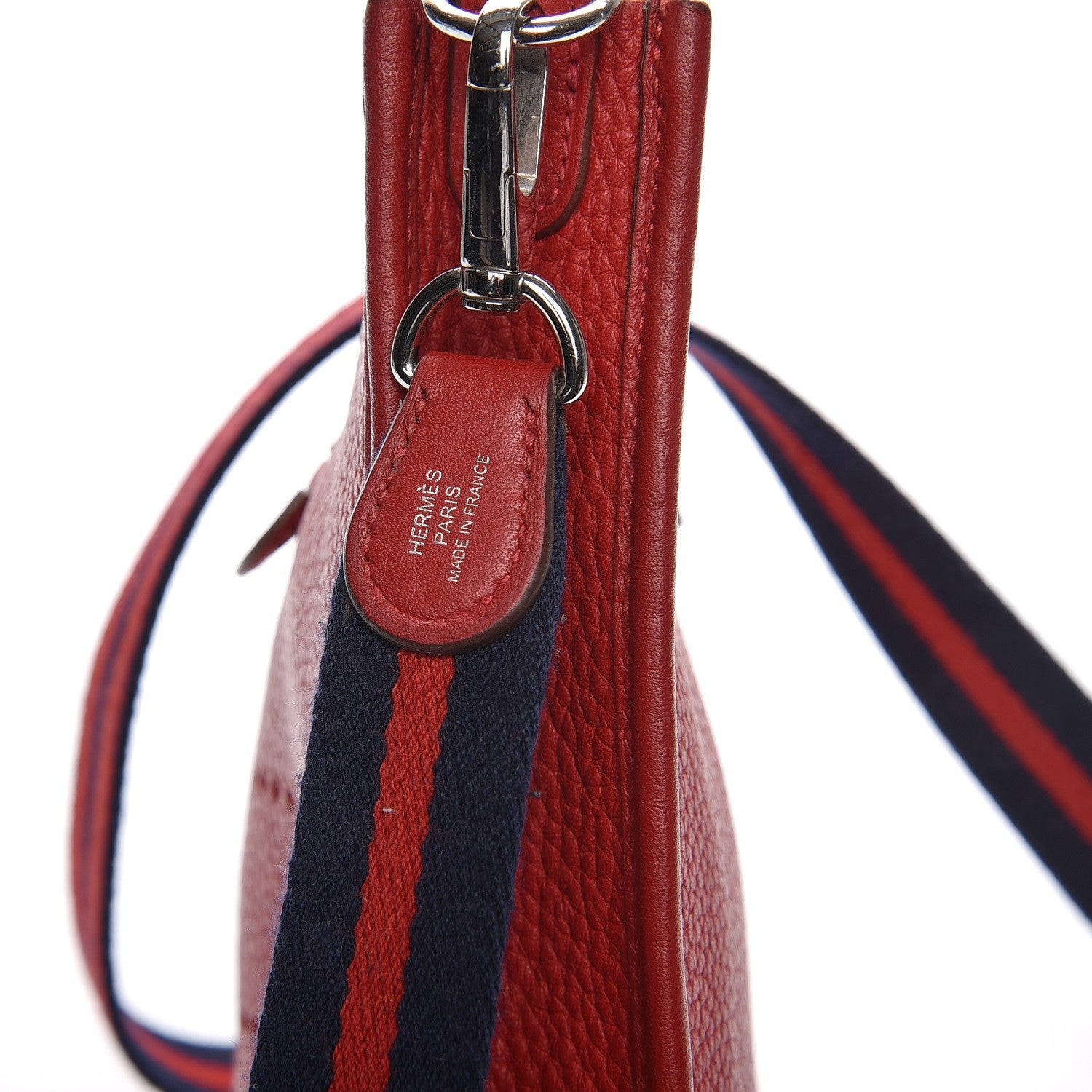 Hermes Taurillon Clemence Amazone Evelyne TPM Rouge Casaque Bleu Saphir 6 of 9