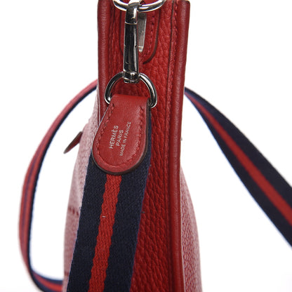 Hermes Taurillon Clemence Amazone Evelyne TPM Rouge Casaque Bleu Saphir 6 of 9