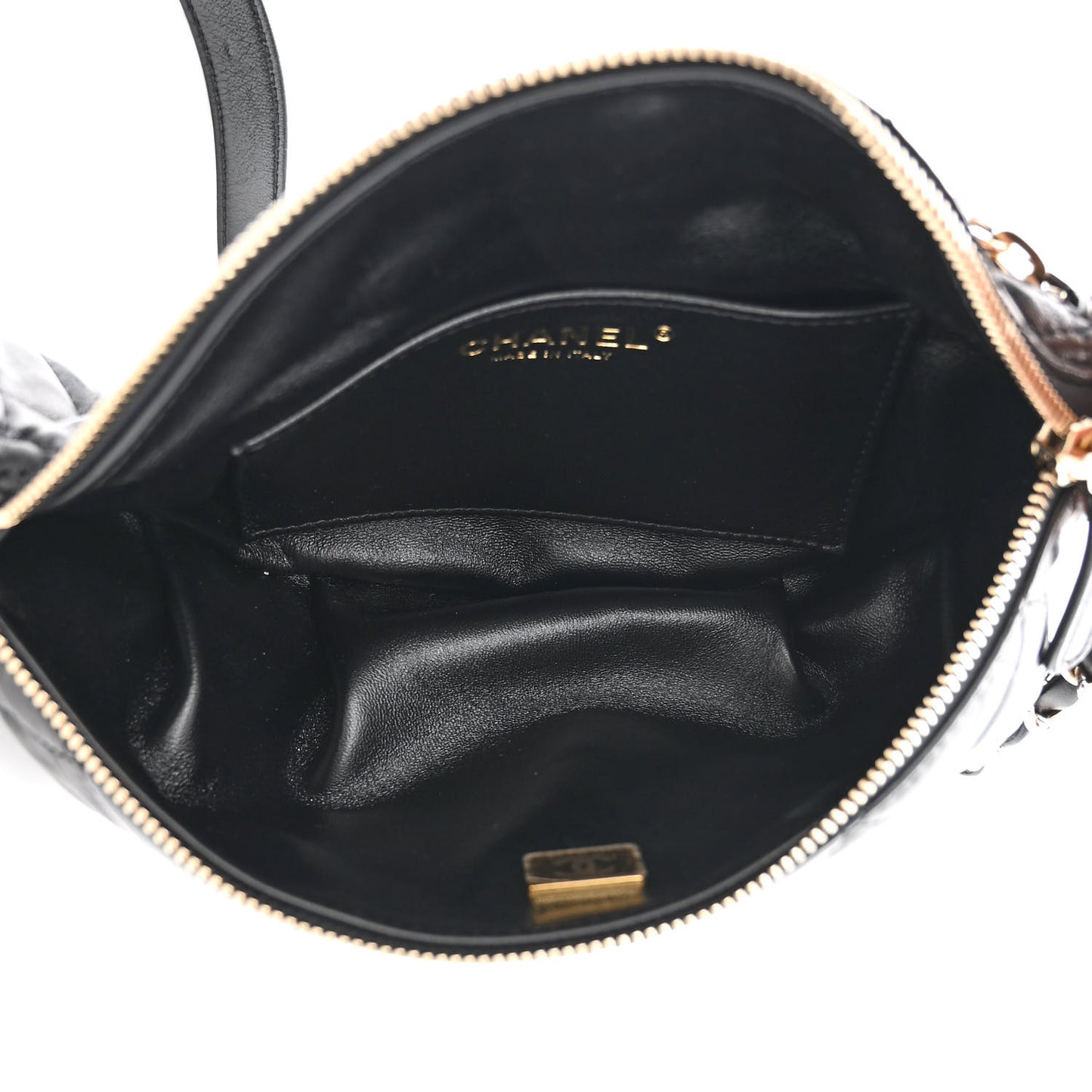 Lambskin Quilted Waist Bag Fanny Pack Black