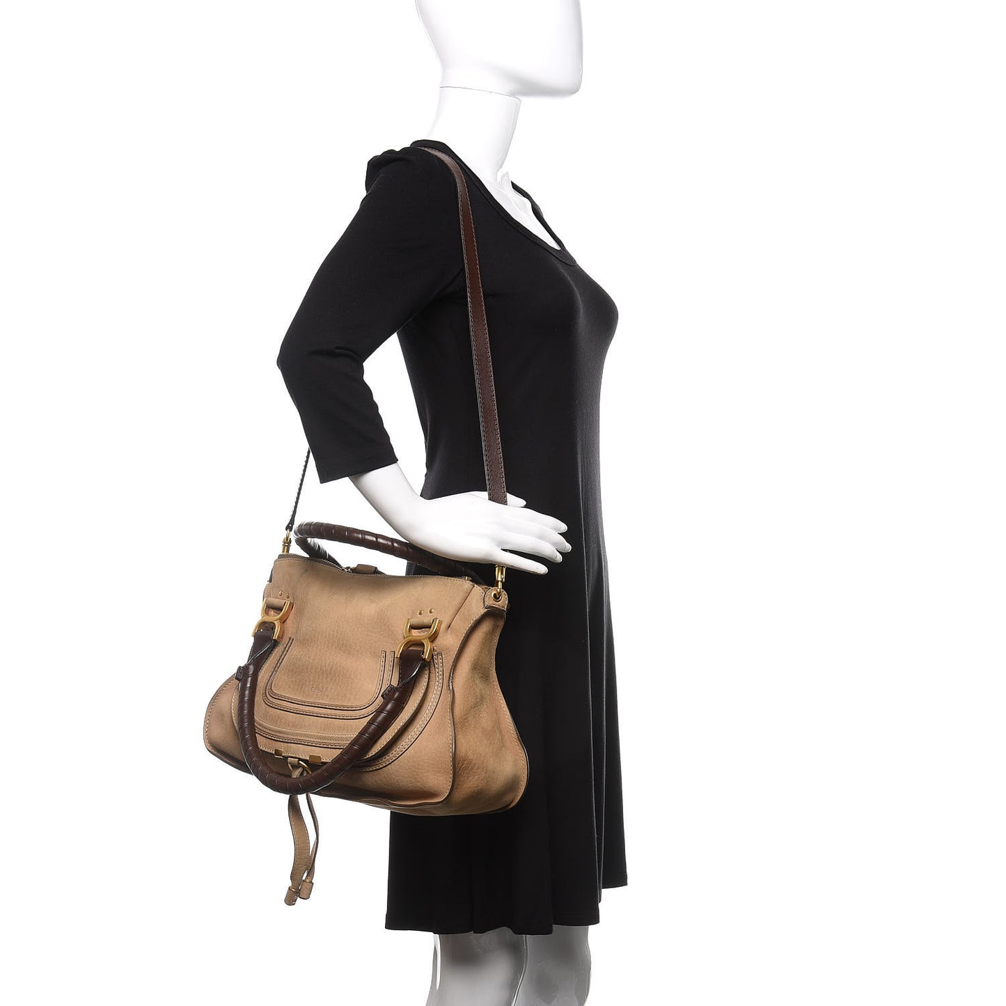 Nubuck Medium Marcie Satchel Greige