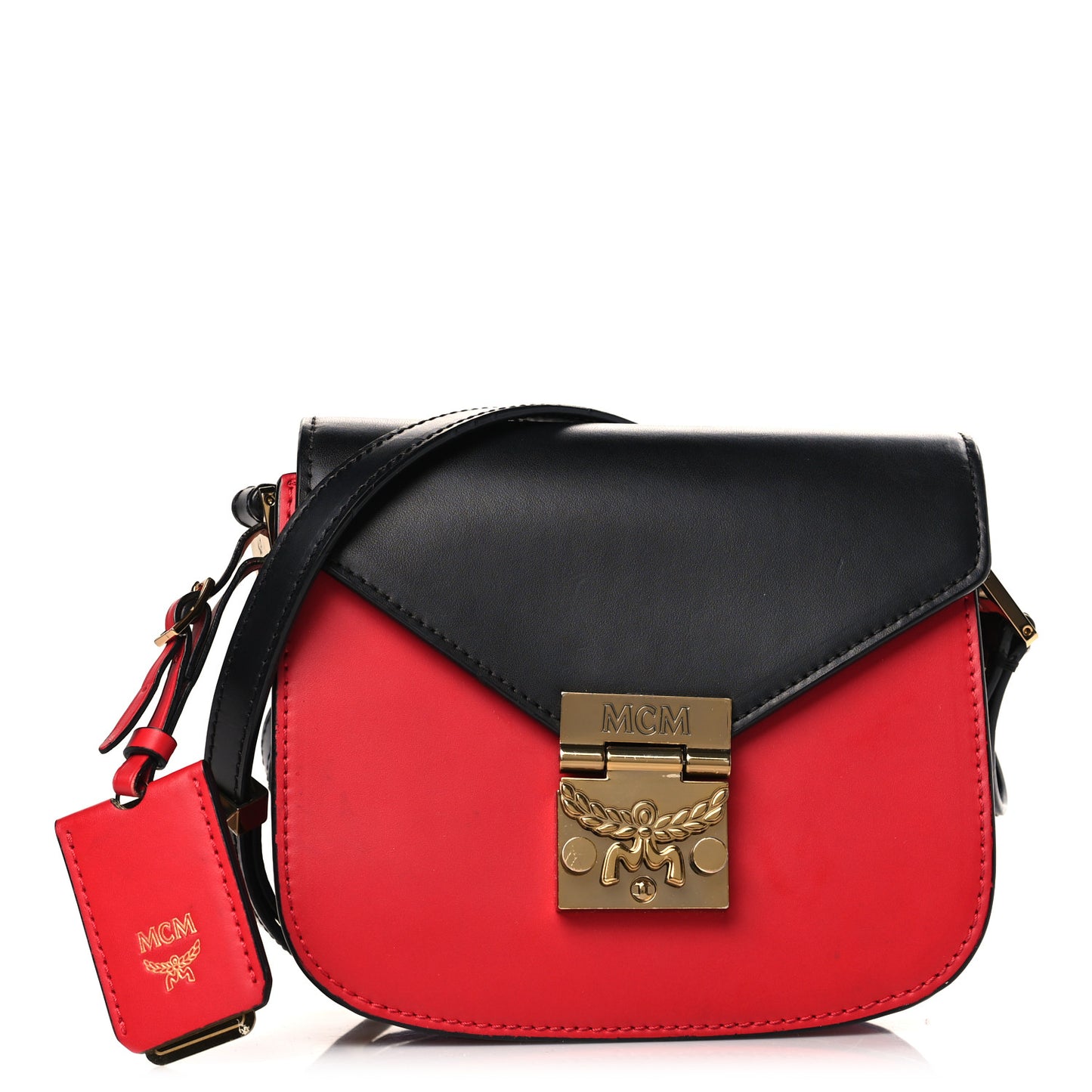 Calfskin Mini Patricia Crossbody Bag Red Black