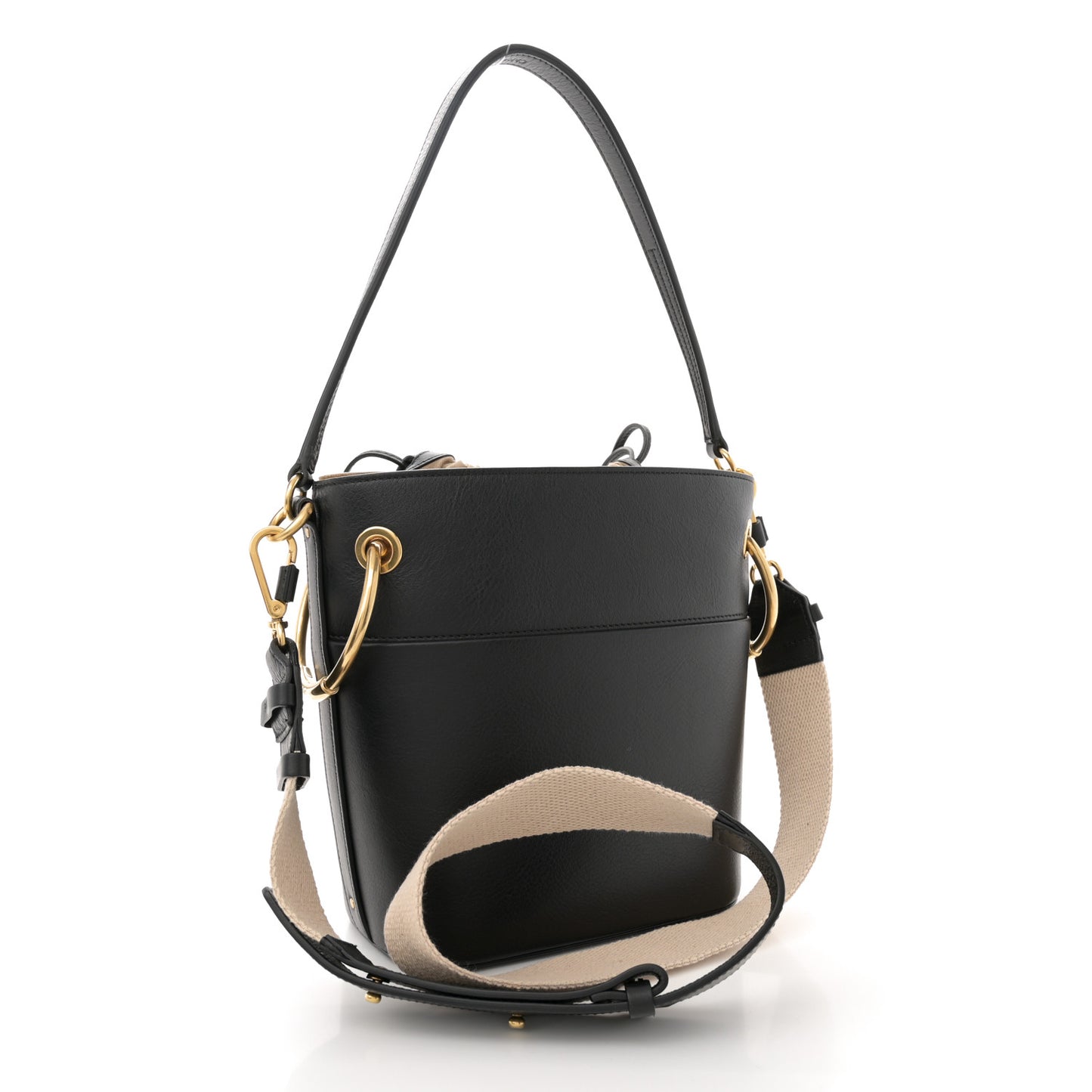 Smooth Calfskin Small Roy Bucket Bag Black