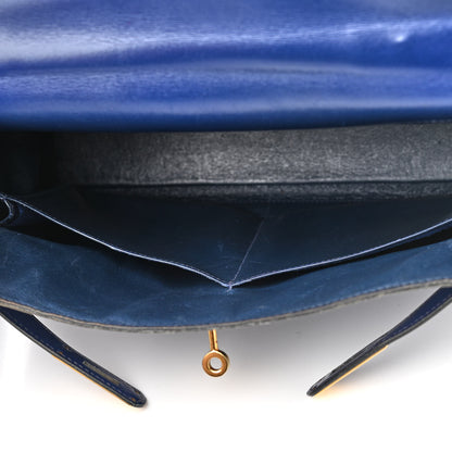 Hermes Box Kelly Retourne 32 Bleu Saphir 14 of 23