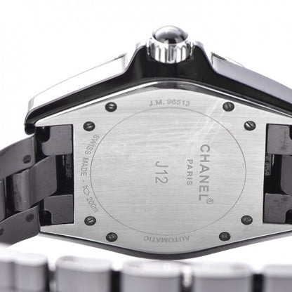 Chanel Stainless Steel Ceramic Diamond 38mm J12 Automatic Watch Black 5 of 7