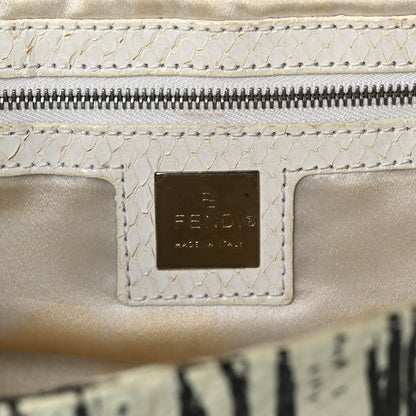 Fendi Snakeskin Baguette Black White 6 of 9
