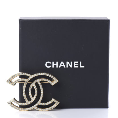 Chanel Crystal CC Brooch Light Gold 5 of 5