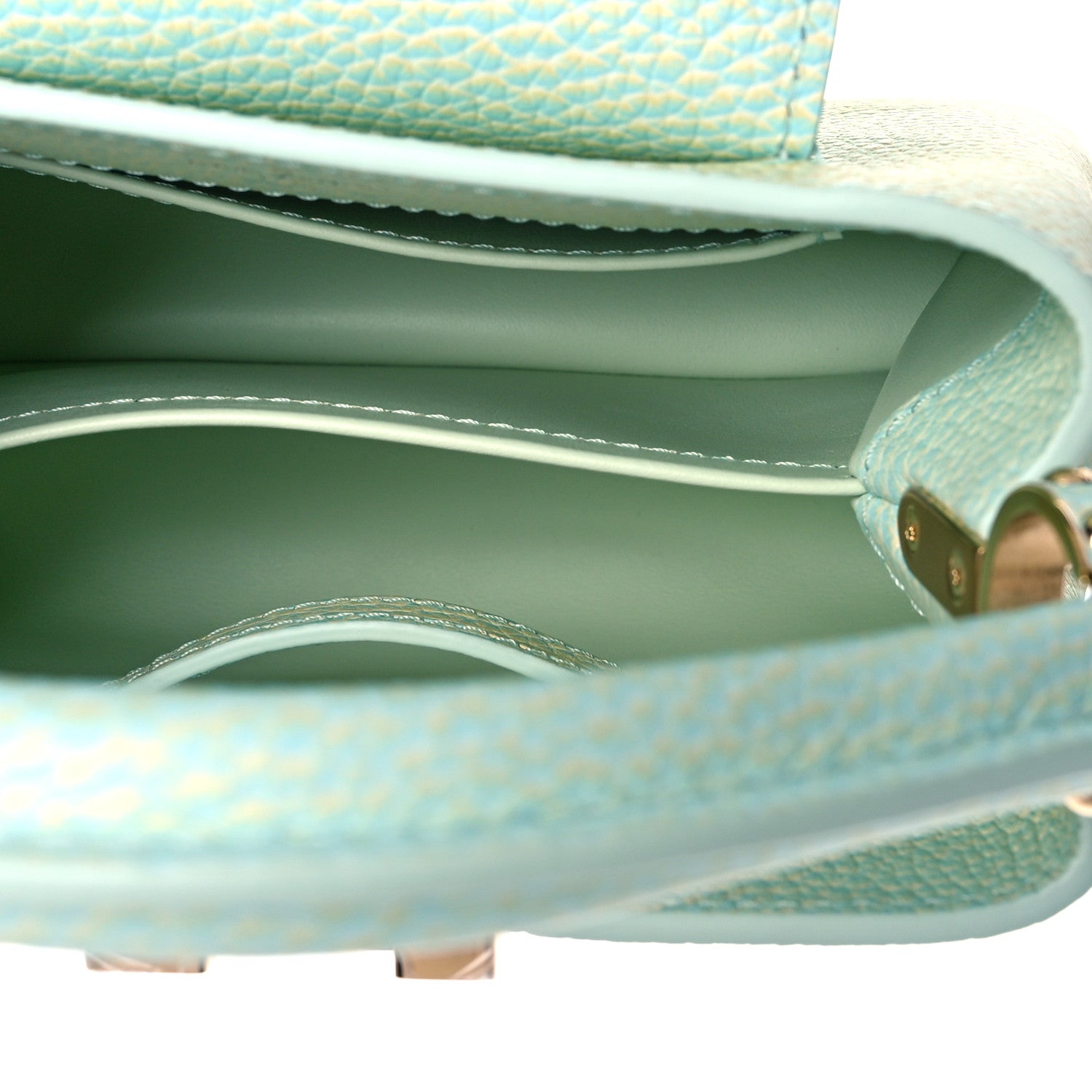 Louis Vuitton Taurillon Summer Stardust Mini Capucines Vert D'eau 5 of 9