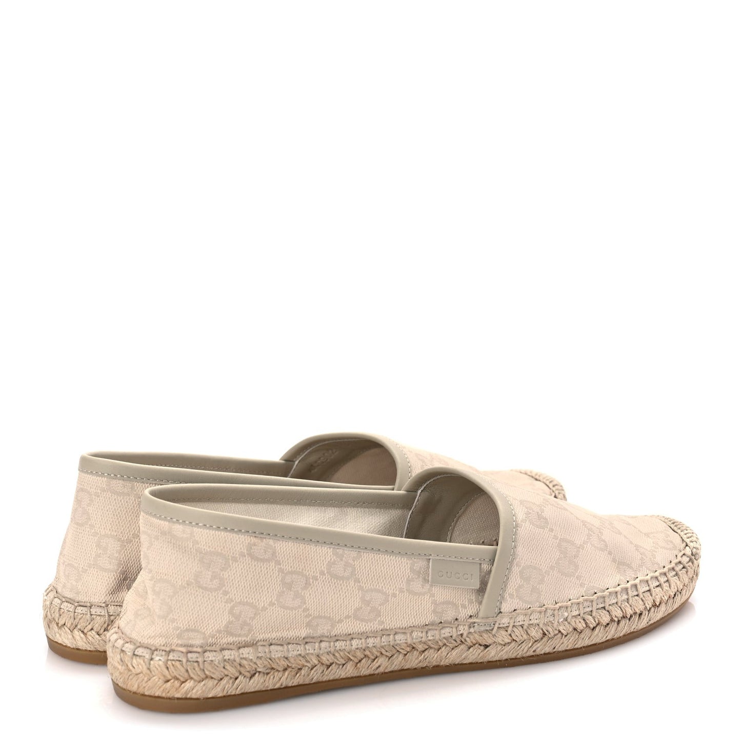 Washed Cotton Miro Soft Calfskin GG Monogram Espadrilles 38 White Mystic