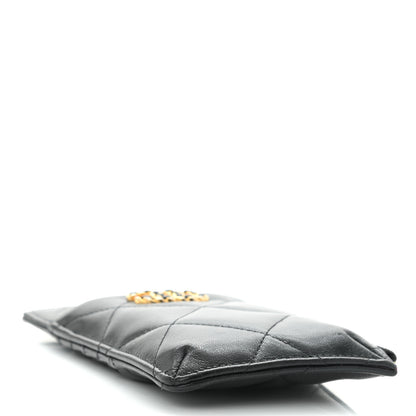 Chanel Lambskin Quilted Chanel 19 Phone and Card Holder Black 4 of 10