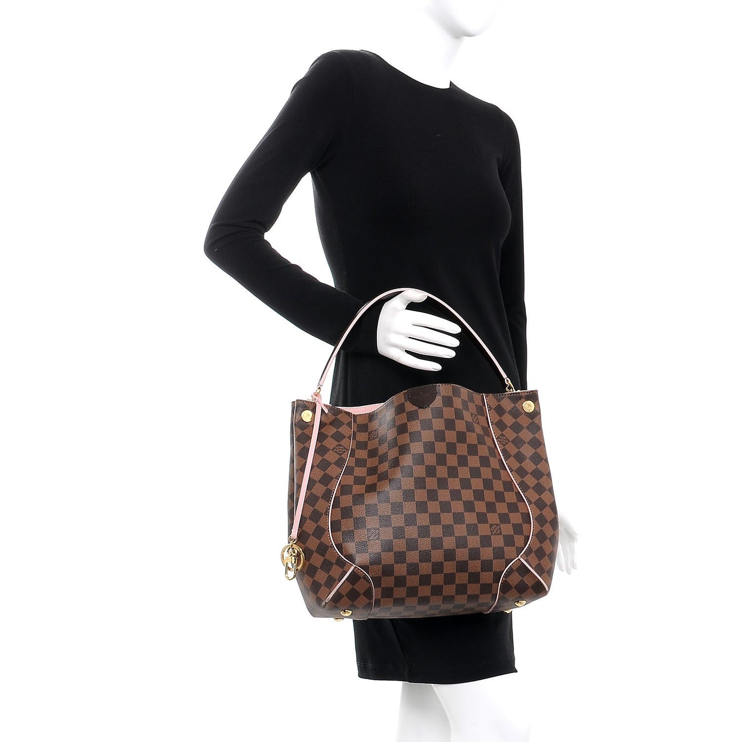 Damier Ebene Caissa Hobo Rose Ballerine