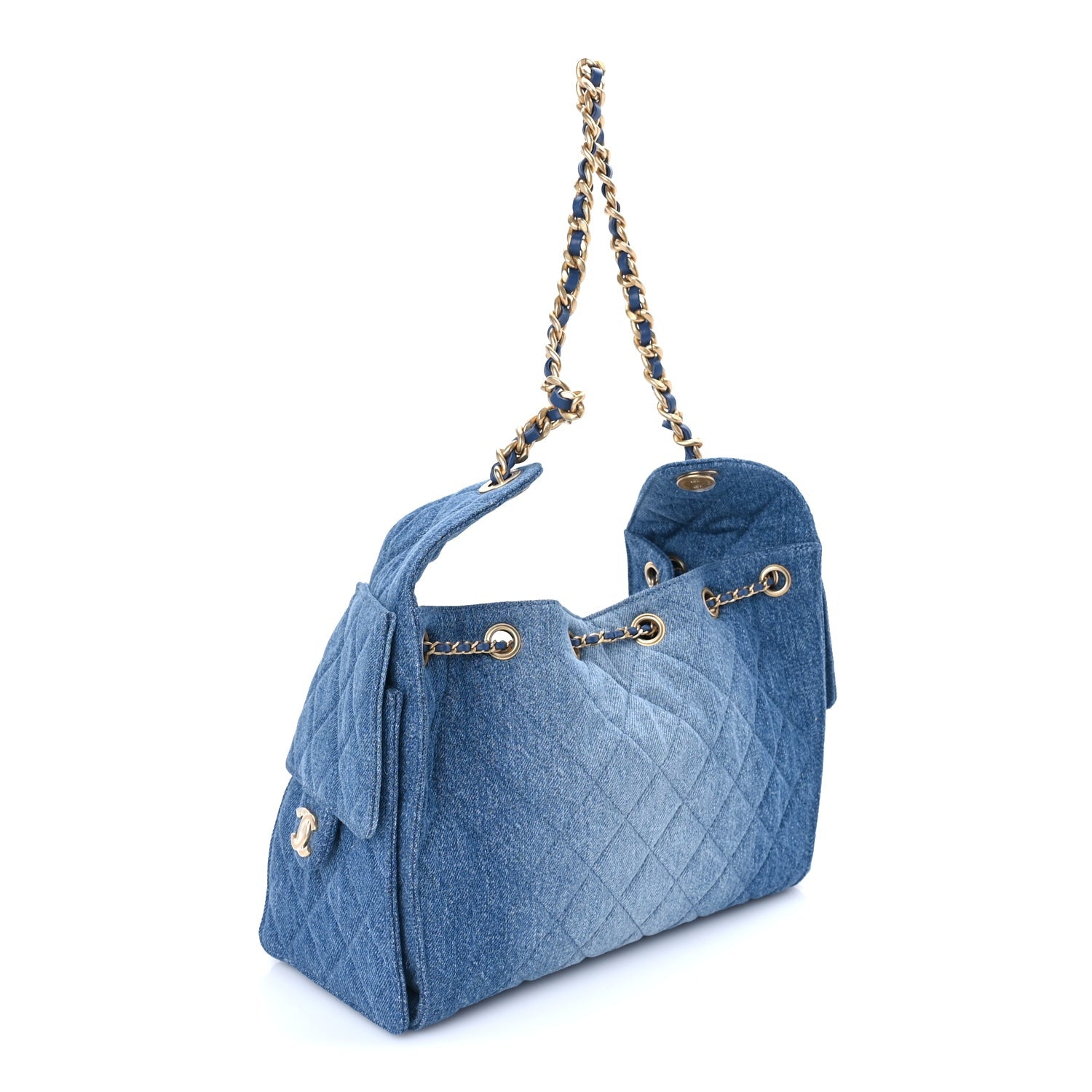 Chanel Washed Denim Quilted Small  25 Handbag Blue 2 of 7