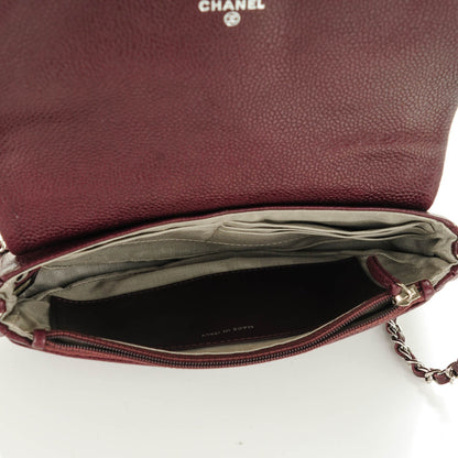 Chanel Caviar Half Moon Wallet On Chain WOC Bordeaux 5 of 8