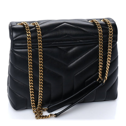 Saint Laurent Calfskin Y Quilted Monogram Small Loulou Chain Satchel Black 2 of 8