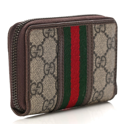 Gucci GG Supreme Web Ophidia Zip Around Card Case Brown 3 of 10