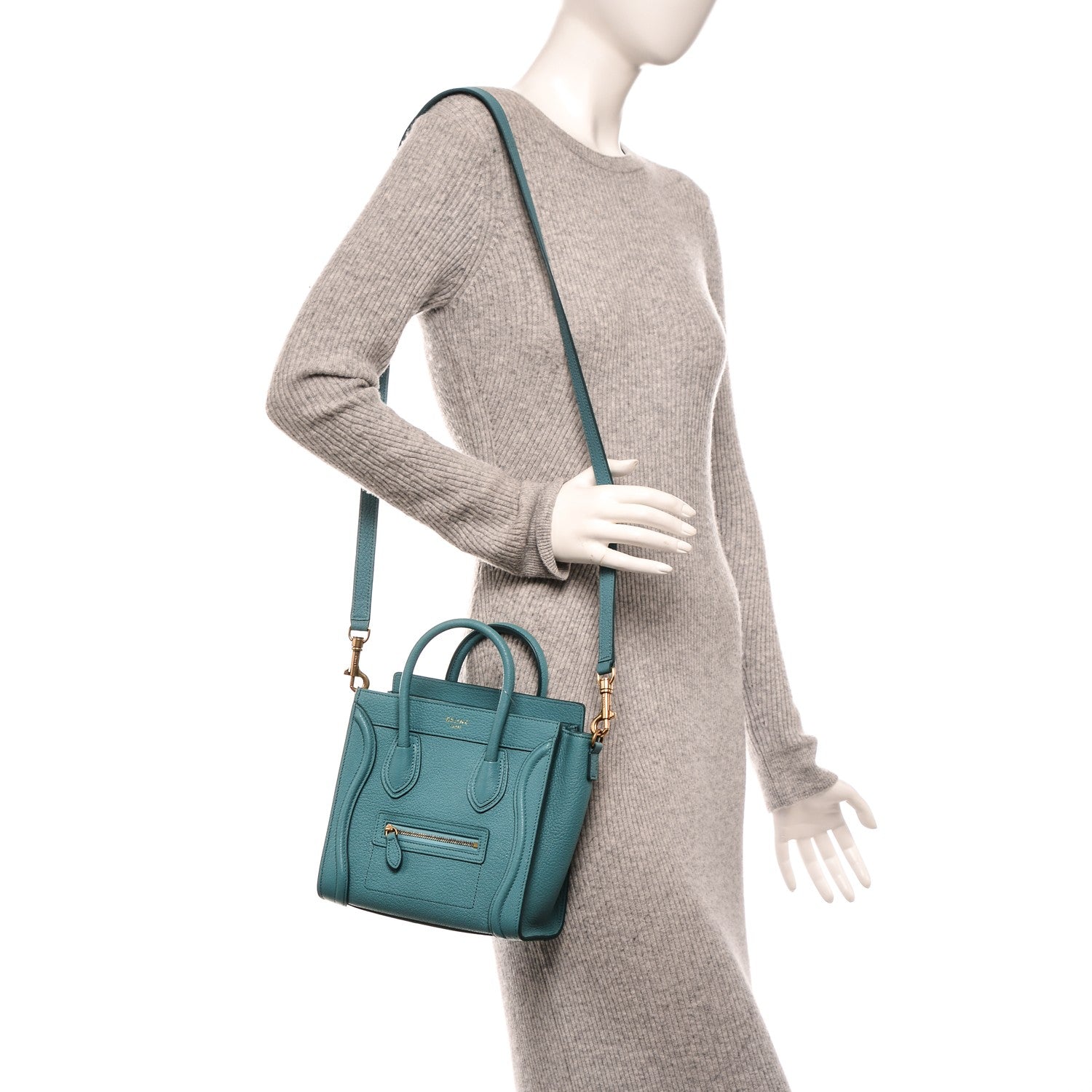 Celine Goatskin Nano Luggage Antarctic 2 of 6