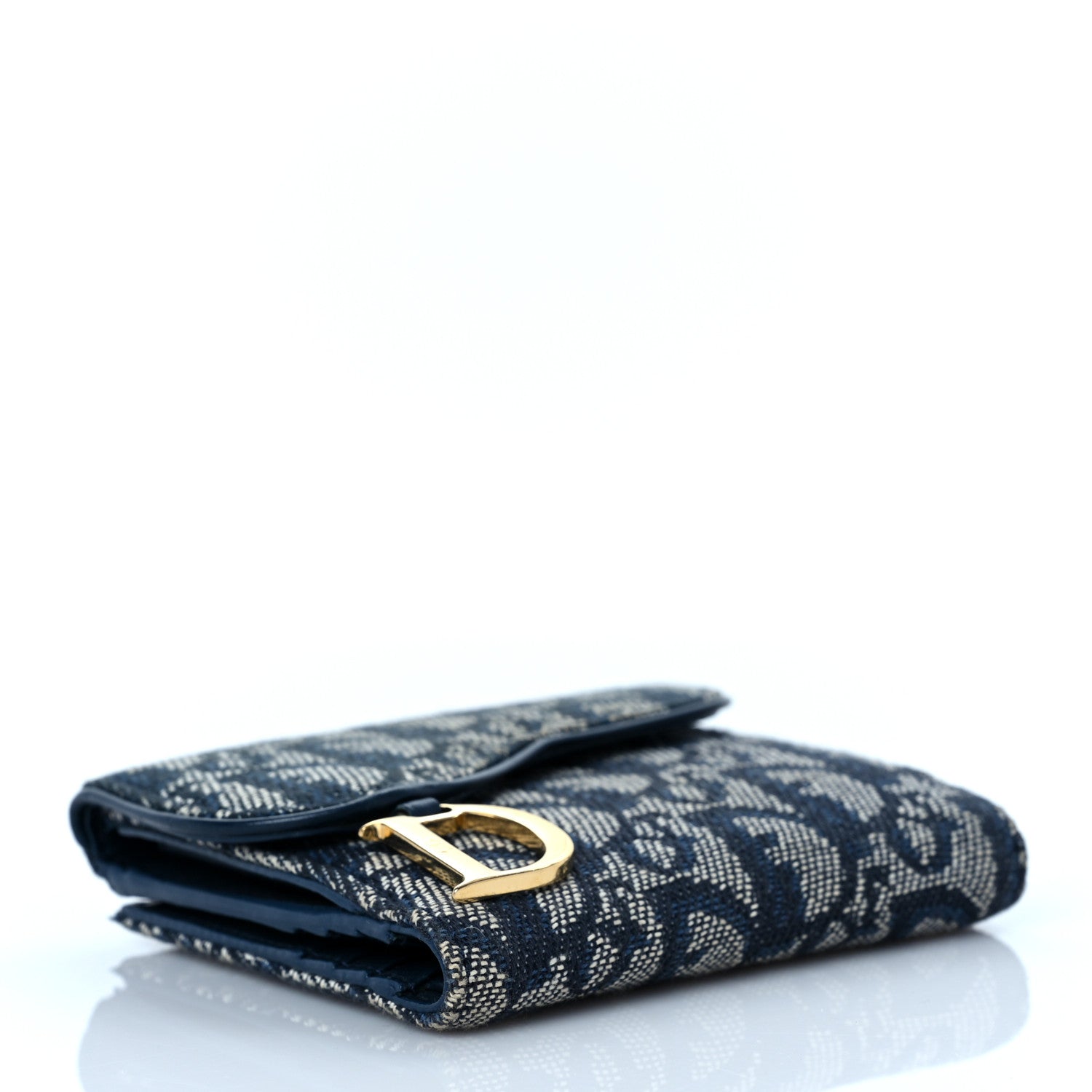 Christian Dior Monogram Compact Saddle Wallet Blue 4 of 9