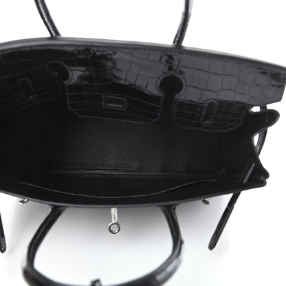 Hermes Shiny Niloticus Crocodile Birkin 30 Black 12 of 35