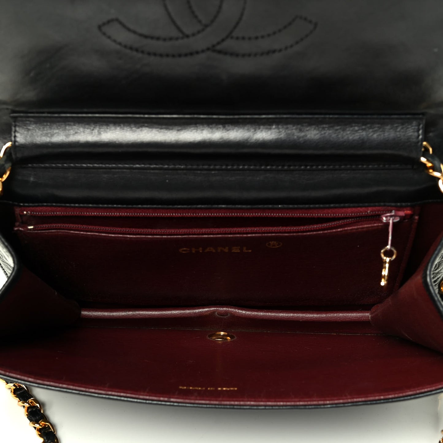 Lambskin Quilted Small Single Flap Black