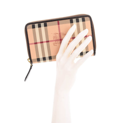Burberry Haymarket Check Compact Zip Around Wallet Chocolate 2 of 7