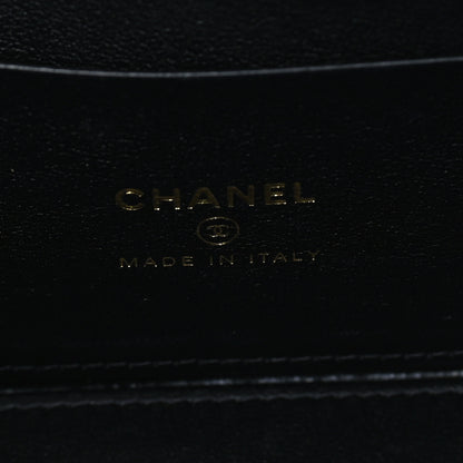 Chanel Lambskin Crystal Quilted Trendy Small Top Handle Vanity Case With Chain Black 5 of 9
