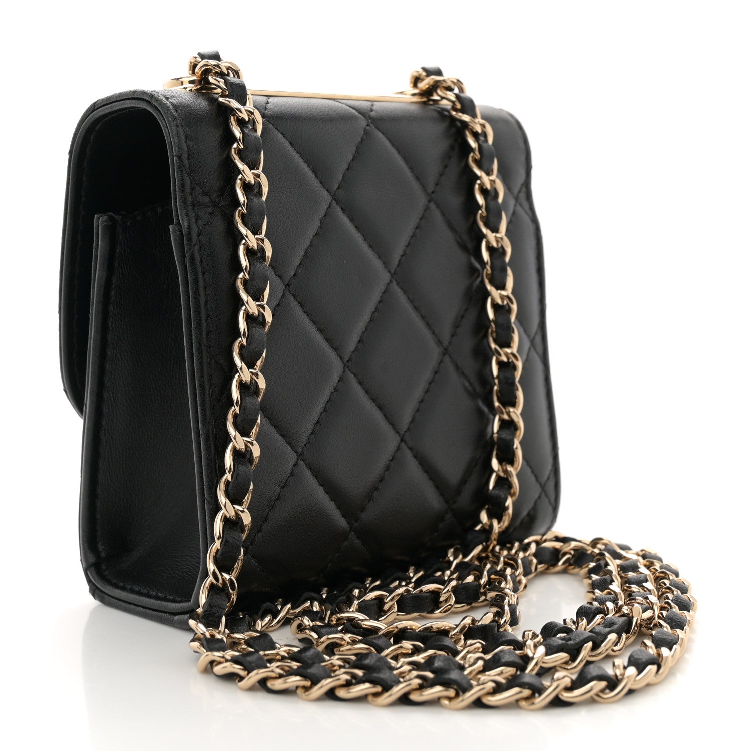 Chanel Lambskin Quilted Mini Trendy CC Chain Wallet Black 3 of 11